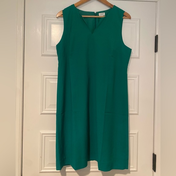 NWT J Crew Sleeveless V-Neck Shift Dress in Green Size 12 - Picture 3 of 7